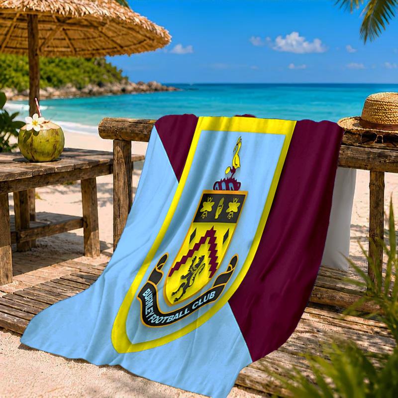 Football Club Burnley Beach Towel Microfiber Beach Towel, Lightweight and Quick-Dry, for Summer Travel, Swimming Pool Fan Birthday Gift