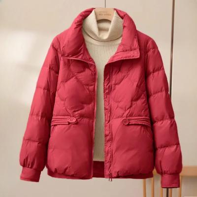 Damen Leichte Daunenjacke Lässig Herbst Winter Oberbekleidung Stehkragen Warm Daunenmantel Mode