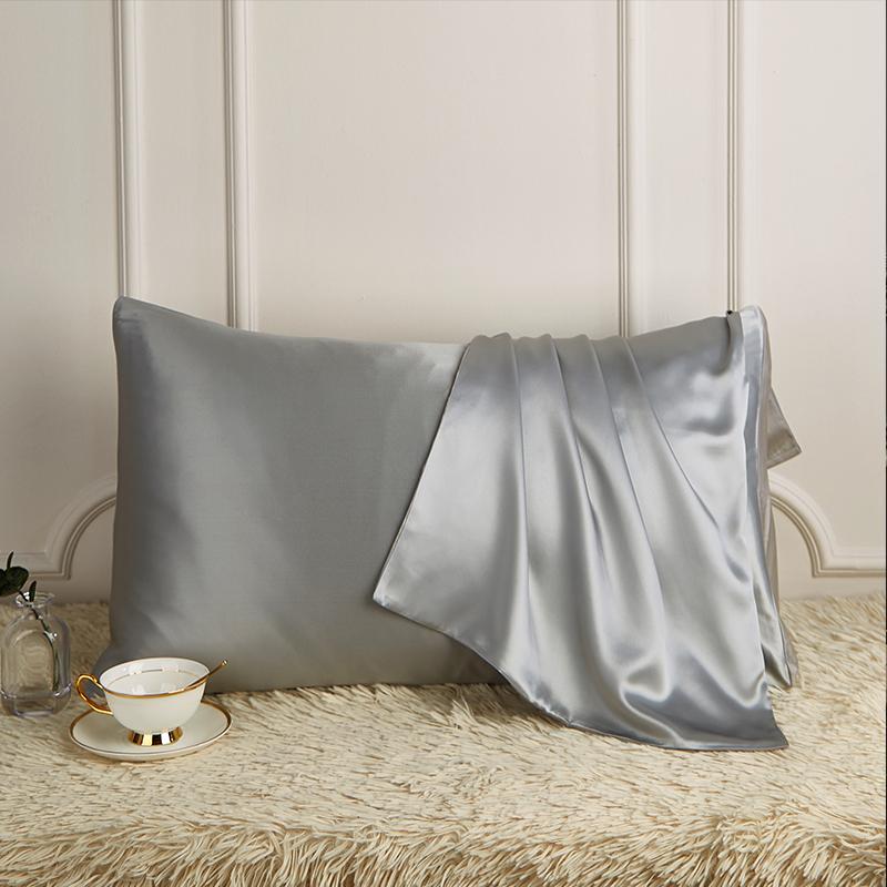 100% Natural Mulberry Silk Pillowcase designed for Hair and Skin - Front in Pure Silk and Back in Breathable Lyocell Fiber 1 Pack
