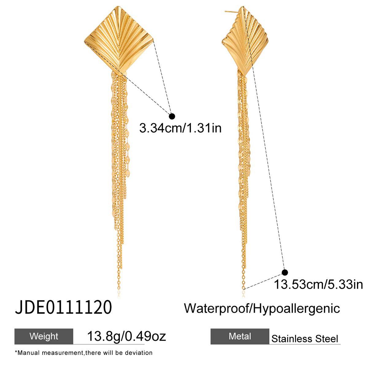 Titanium steel fringed stud earrings temperament earrings non-fading earrings stainless steel