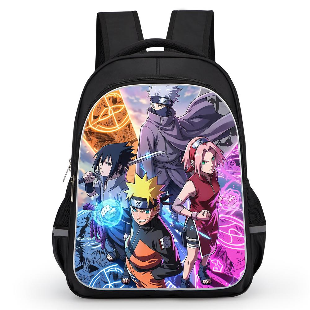 NARUTO Anime Youth Mochila Everyday Backpack,With Adjustable Sling Strap & Front Pocket,Lightweight & Durable,for Boys & Girls Age 5-11