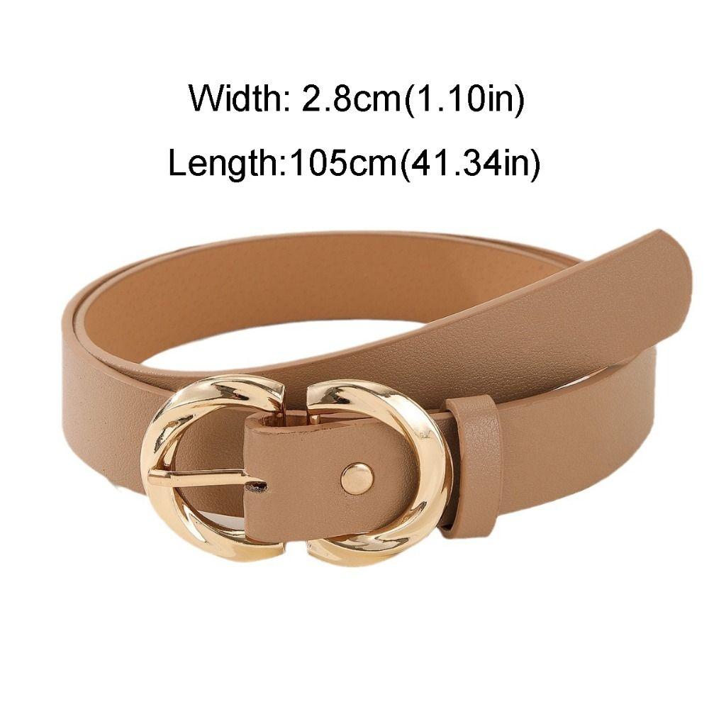 Casual Double D Buckle Waistband Simple Waist Strap Women Fashion Leather Belt  Waist Decoration