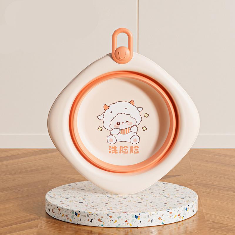 Folding Wash Bowl Wash Tub Wash Basin Foldable Wash Tub Lanyard Design Bathing Basin Wash Bowl For Daily Face Washing Hand