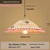 Retro Chinese Bamboo Pendant Light: Nostalgic Straw Hat Design for Hot Pot and Local Cuisine Restaurants