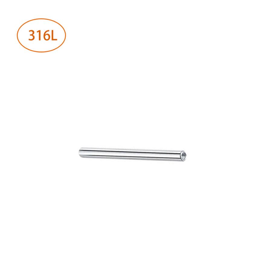 

Пирсинг из нержавеющей стали 316L с внутренней резьбой, прямая штанга для уха, переносицы, языка и хряща (Толщина 1,2/1,6 мм) 1.2x12mm, Thread M1.0
