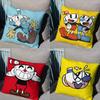 Pass Quickly Mugman Cuphead Pillow Case Pillow Case Living Room Sofa Cushion Cover Suitable For Home Bedroom Room Decoration