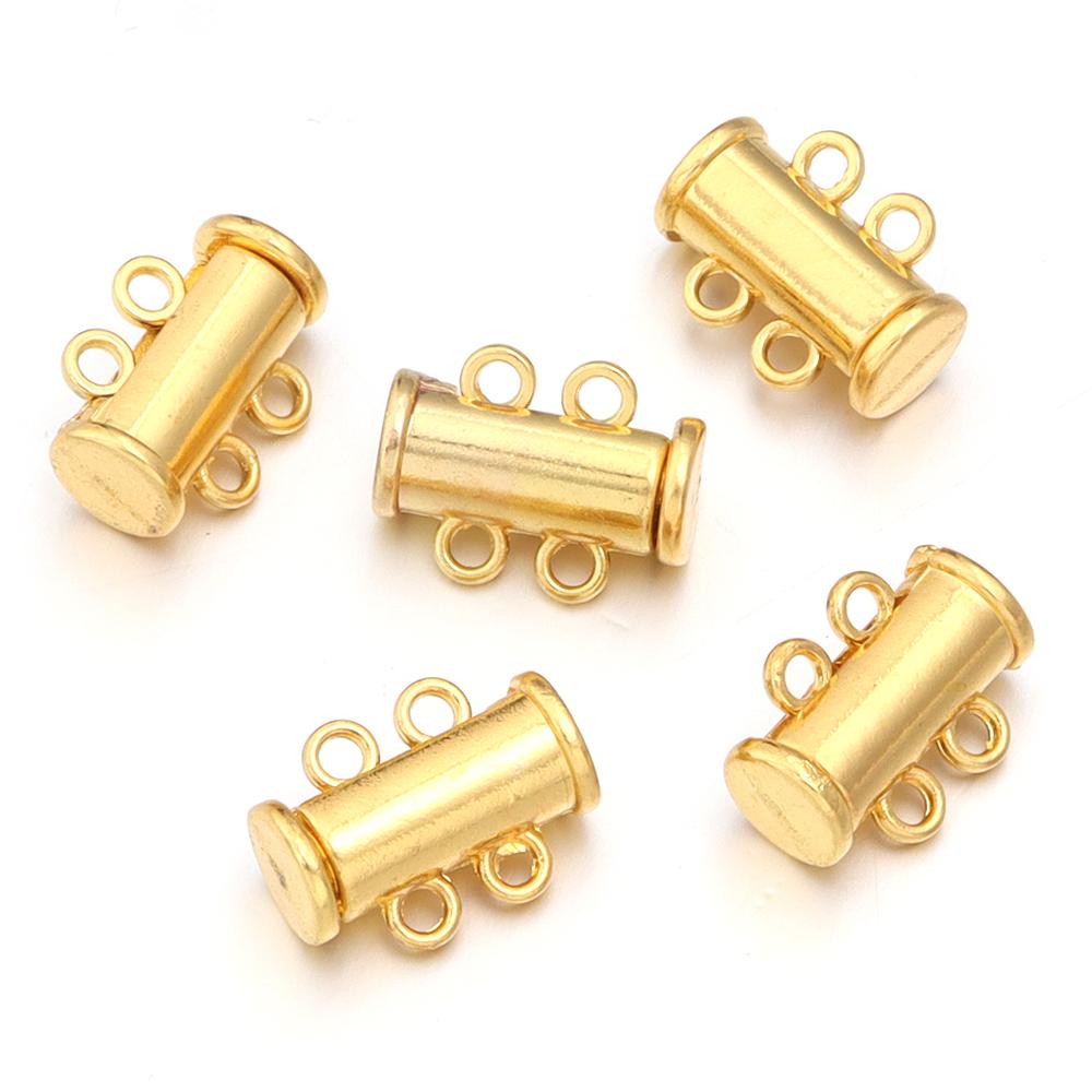 5Pcs 2/3/4/5/6/8 Holes Strong Magnetic Clasps Slide Tubes Lock Clasp Connectors DIY Bracelet Necklace Buckle Hook Jewelry Making