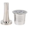 5 Hole Reusable Coffee Capsule Refillable Coffee Pod Filter with Stainless Steel Coffee Tamper Brush Spoon