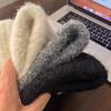 Winter Warm Wool Knitting Cap for Women Solid Color Elastic Ear Protection Fashion Label Beanies Korean Girl Simple Pullover Hat