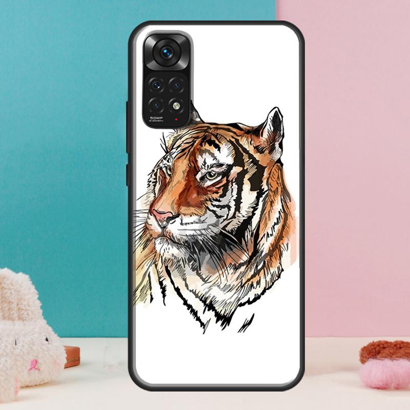 Lion Tiger Face Case For Xiaomi Redmi Note 14 13 12 Pro 11 9 10 9S 10S 11S 12S Redmi 14C 13C 10C 12C Cover