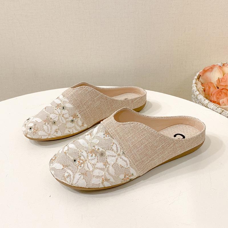 

Сумка с круглой головкой, сетчатые полушлепанцы, женские, для лета 2025 года, на низком каблуке, на плоской подошве, ленивые, на одном педале, полые, прохладные шлепанцы 43 зелёный