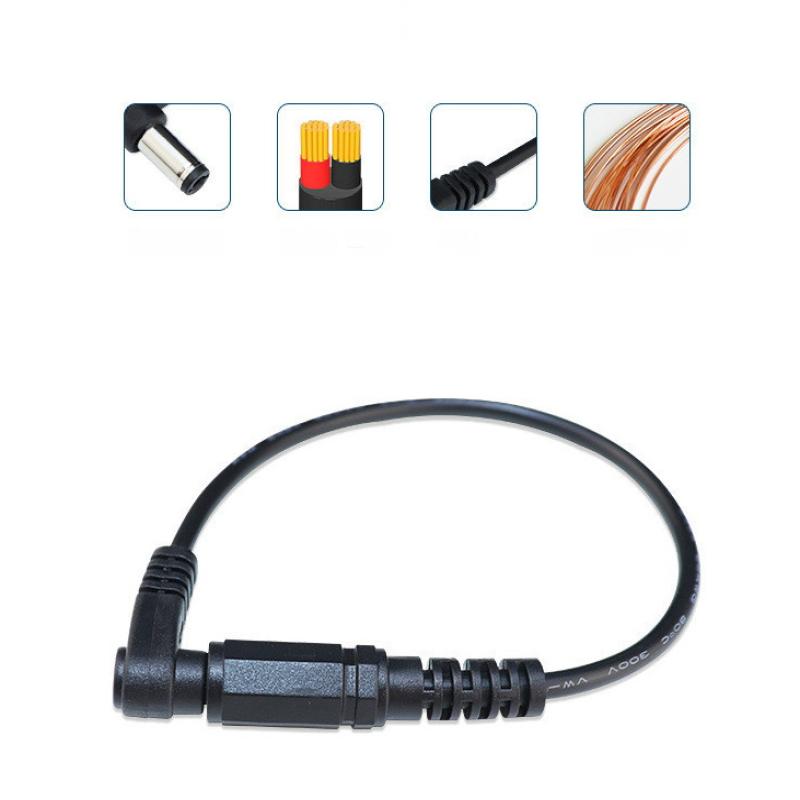 1/3Pcs Diy Accessories Dc 5.5 X 2.1Mm Cable Male To Female Adapter Right Angle 90 Degree Charging Cable