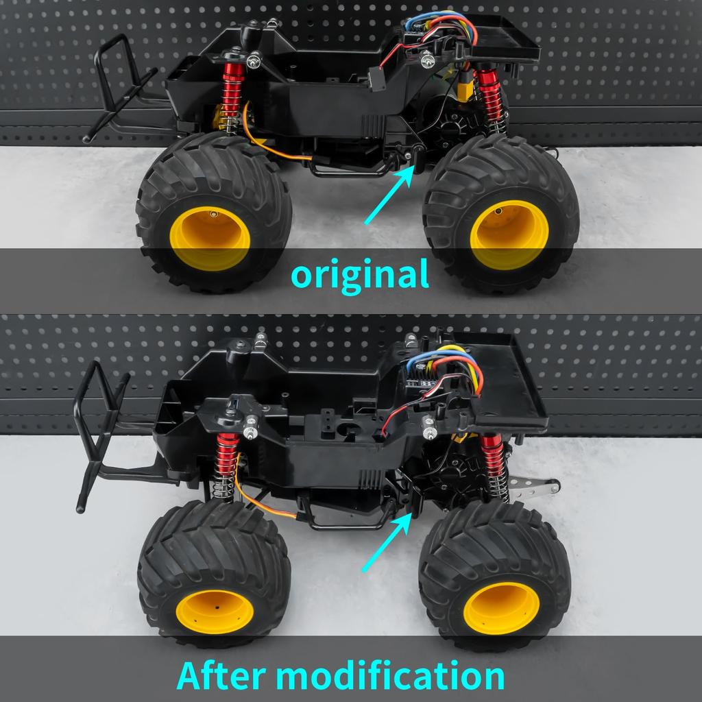 RCMAZO RC Aluminum Rear Axle Holder Suspension Mount Hanger (with Built-in Spring) for Tamiya RC 57409 58347 Lunchbox Chassis Replacement Upgrade