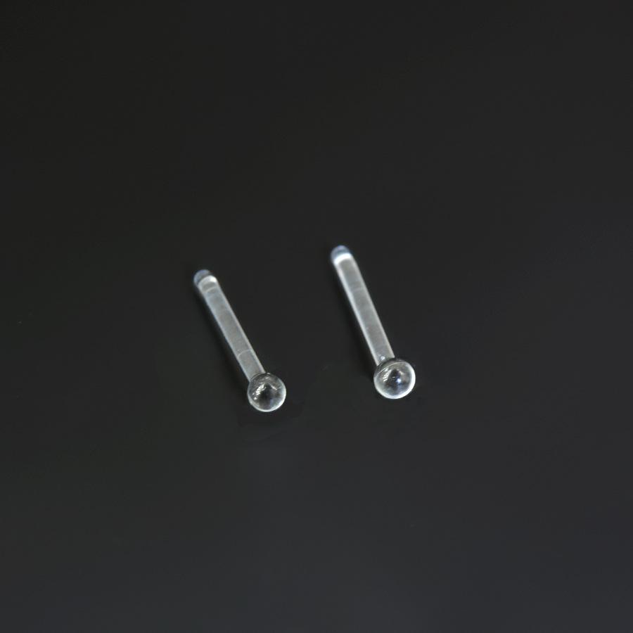Transparent Color Glass C-Shaped L-Bend Nose Stud Ring - Invisible Curved Bar Nose Jewelry