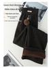 Autumn/Winter 2025 High-Waist Loose Pants for Seniors - Thick Casual Straight-Leg with Pockets