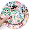 50 Cute Cartoon Mermaid Graffiti Stickers for Water Bottles, Phone Cases, and Journals