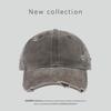 Washed Hole Baseball Cap Fashionable Versatile Retro Solid Color Embroidery Casual Simple Sunshade Cap