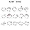 Combination Personalized Foot Ring, Dragonfly Butterfly Love Flower 15-Piece Set Open Foot Decoration