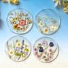 Acrylic Drink Coasters Set Of 4 Colorful Flower Printed Round Cup Mats Table Protectors For Home Office And Party Use
