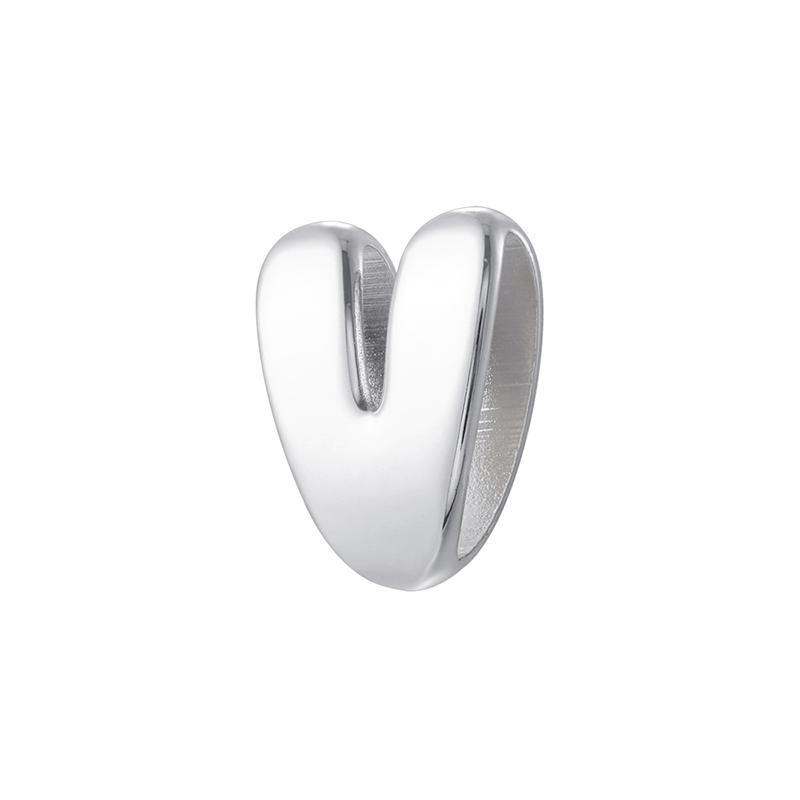 1Pcs Silvery Large/Small Polished Bead Letter Charm Pendant Suitable for Handmade Jewellery Accessories 1 Piece: VZ518