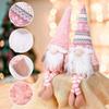 D-FantiX Pink Christmas Valentine Gnomes Decorations, 2Pack Handmade Swedish Tomte Gnome with LED Lighting Nose Scandinavian Figurine Pink Gnomes
