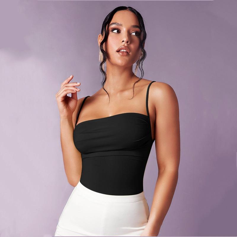 European and American Camisole with Backless High Elasticity Slim Fit Sexy Women's Jumpsuit