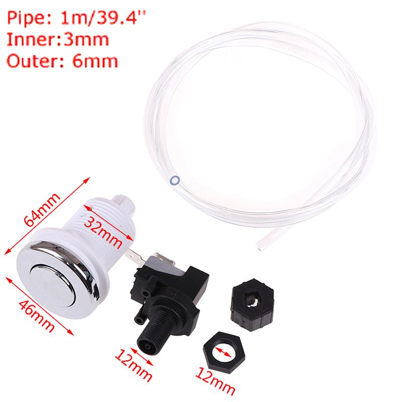 1PCS 6.3mm 16A On Off Push Air Button Switch Jet Tool Set Pneumatic Air Pressure Switch Knob Bath Spa Tubing Kits For Home Tools
