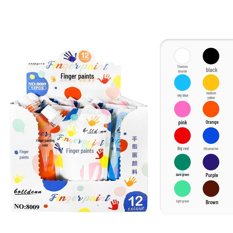 Children s Washable Gouache Finger Paint Set, 12 Colors, 100ml 100ml