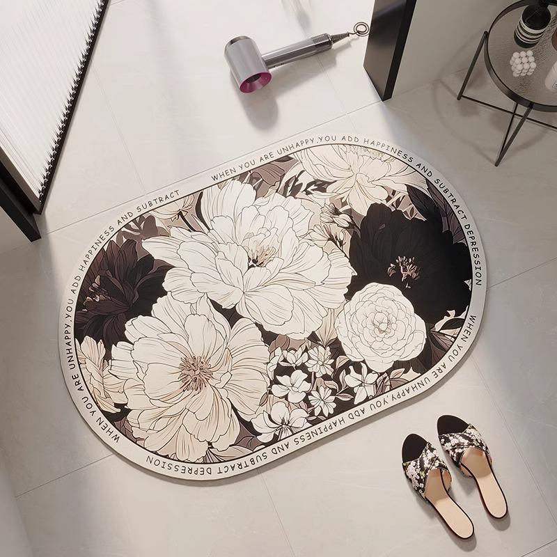 Diatom Mud Mat Bath Area Non-slip Cushion Rural Home Toilet Entry Entry Quick Drying Soft Carpet Foot Mat Moisture-wicking