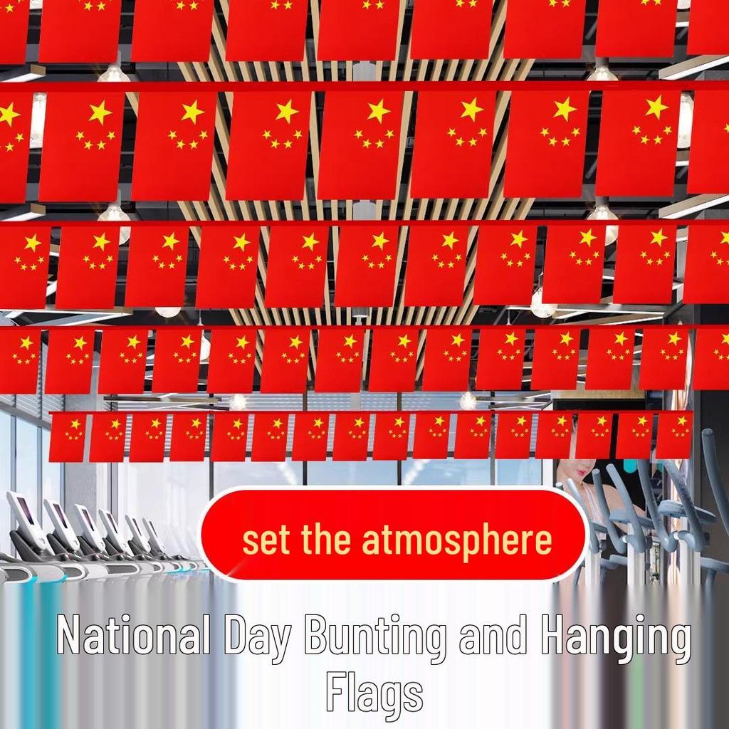 National Day Festive Flag String Set for Shop Decoration
