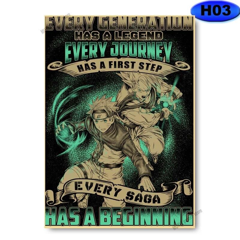 Vintage klasické anime plakáty postav Kraft Paper Slayer/Haikyuu Plakát Anime Dekor Pokoj Bar Kavárna Nástěnná malba