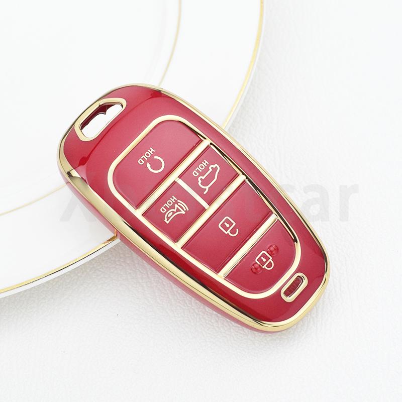 5 Buttons Shell for Hyundai Santa Fe Tucson 2022 NEXO NX4 Atos Prime Solaris 2021 TPU Car Key Case Cover Auto Accessories