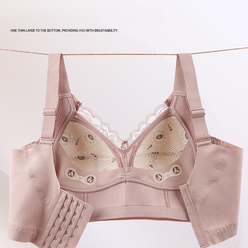 Large Size Bra Women's Bra Gathered Together Thin Style No Steel Ring Sexy Bra Lace Adjustment Type Double Breasted Bra Women's Bra