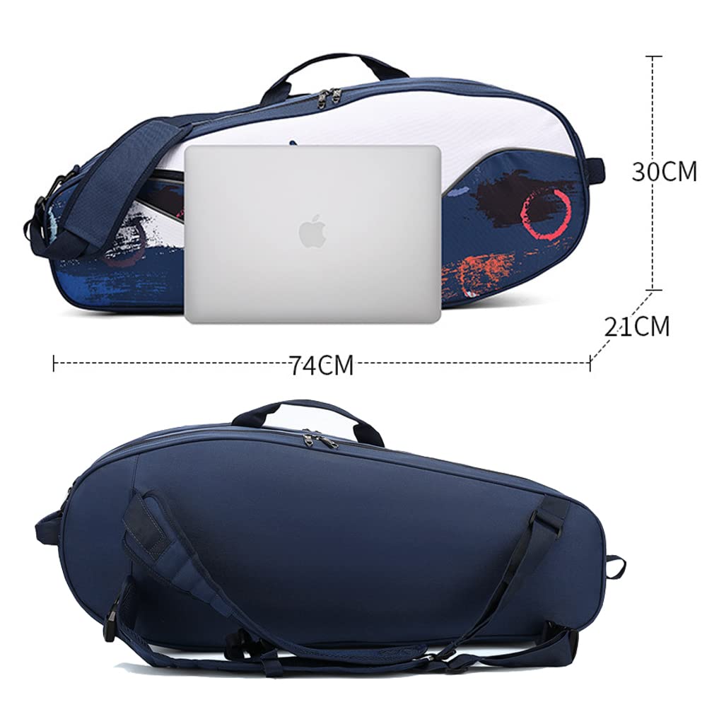 FMAFNLY Racket Holds 6 2 Shoe Waterproof Easy To Black Badminton/Tennis Backpack, Rackets, Compartments, Storage, Material, Carry,