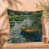 Funny Art Matisse Monet Black Cat Van Gogh Sunflowers Cushion Cover Decorative Pillow Sofa Home Decor Case Pillow Cases