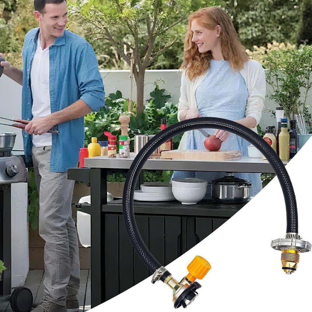 Universeller Propangas-Adapterschlauch zum Anschluss von 1-Pfund-Kleingeräten an große Tanks, kompatibel mit tragbaren Heizgeräten