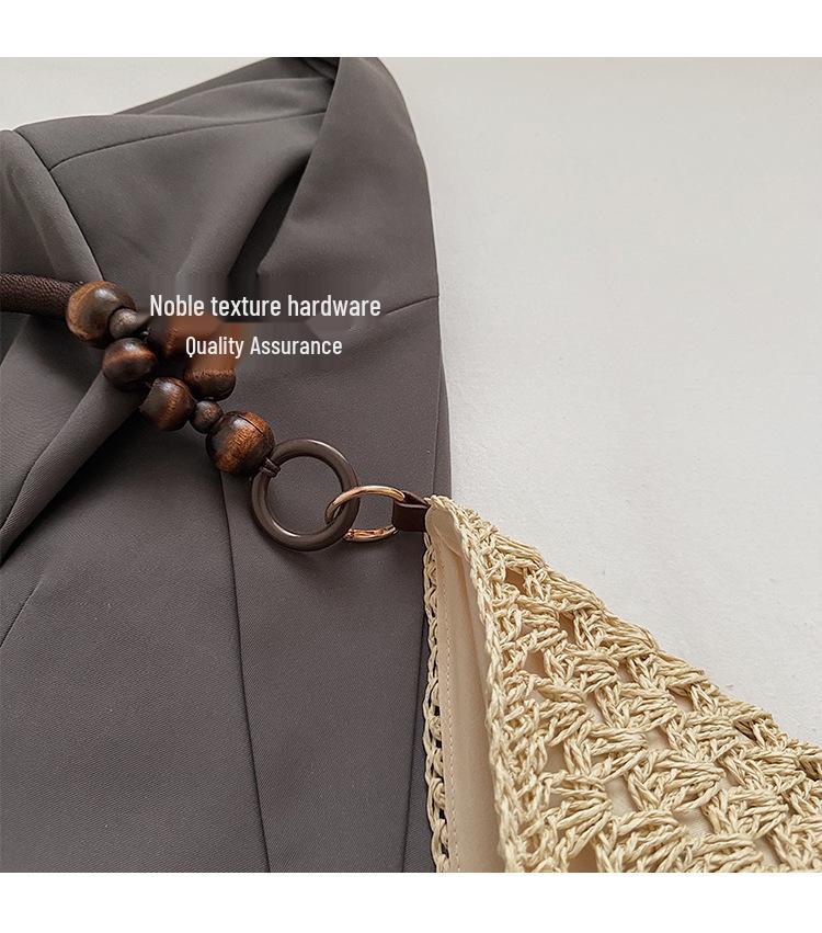 Women's Large Summer Seaside Vacation Tote - Woven Single Shoulder Bag for Commute and Fashion