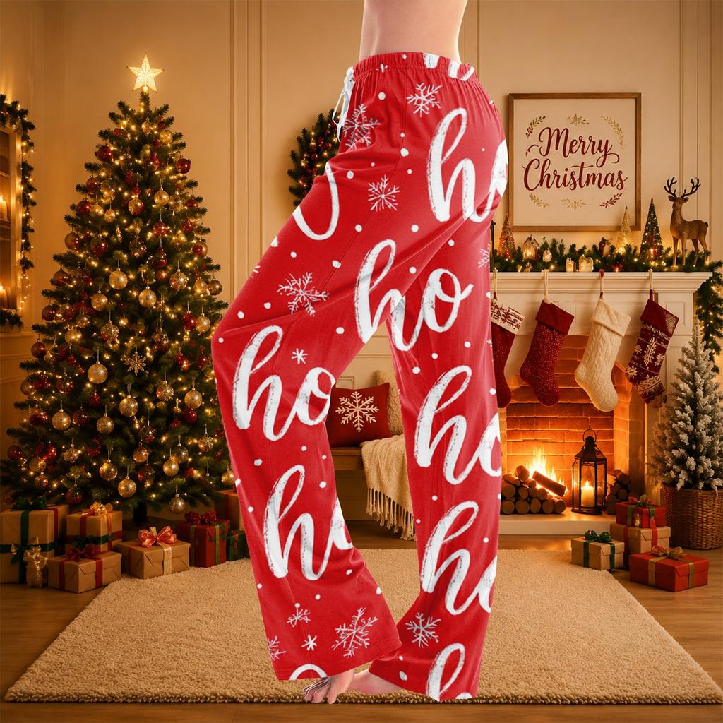 Women's Christmas Print Pajama Pants for Sleep and Casual Wear