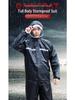 Men's Black Reflective Full-Body Raincoat and Pants Set for Motorcycle Riding