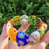Braccialetto Fiore in Vetro Millefiori Colorato - Gioiello Statement di Grandi Dimensioni