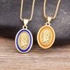Nidin Enamel Christian Virgin Mary Pendant Necklace 7 Colors Gold Plated  Handmade Choker Jewelry Accessories Gift Wholesale