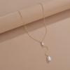 Personalized Ins Style, Simple Pearl Pendant, Metal Long Necklace, Neck Chain.