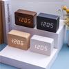 LED Desktop Clock Alarm Decoration Wooden Alarm Watch Table Voice Control Digital Wood Powered Electronic Desktop Clocks2