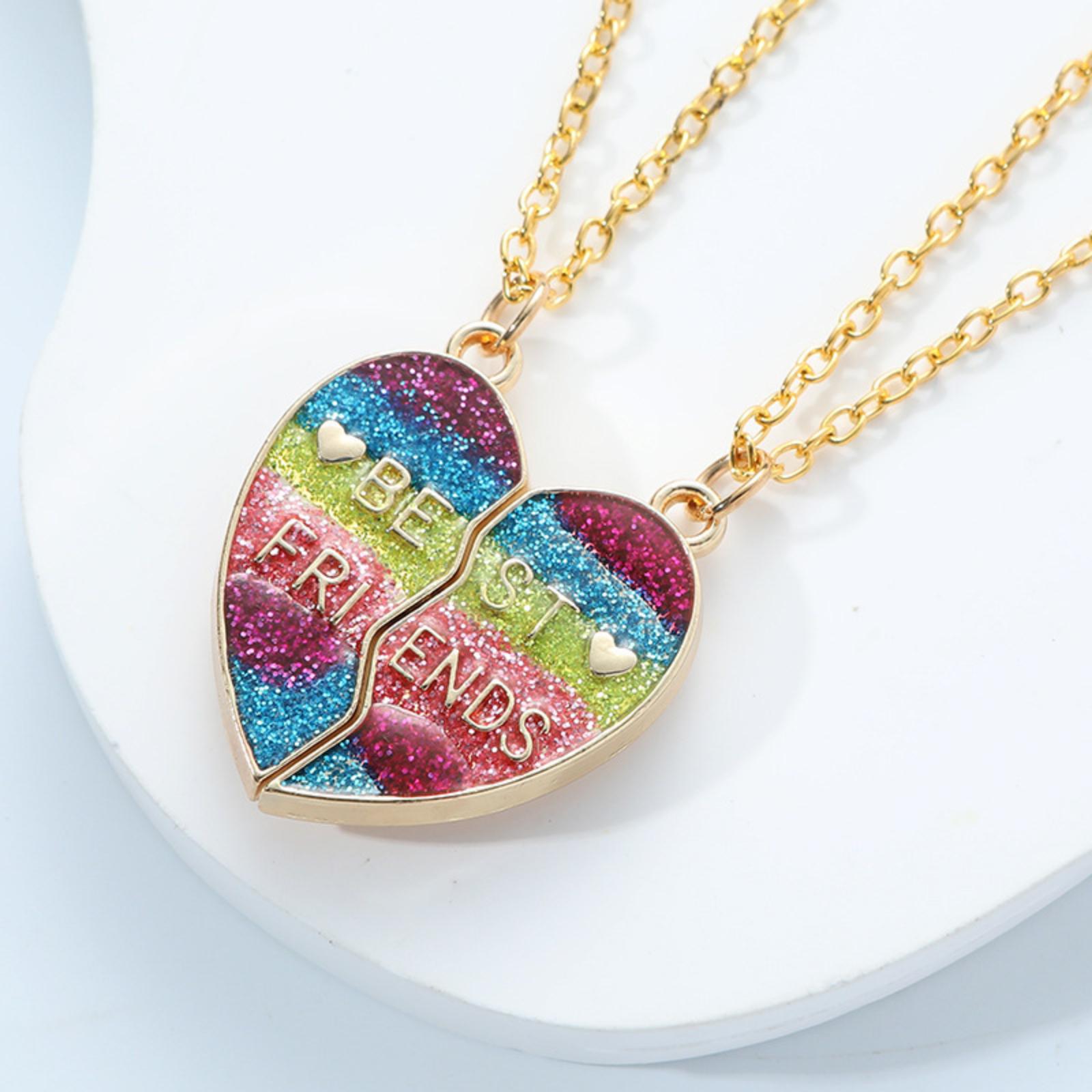 

Детское магнитное ожерелье Лучший друг с подвеской-бабочкой с градиентом, подарок для ученика и пары One Size