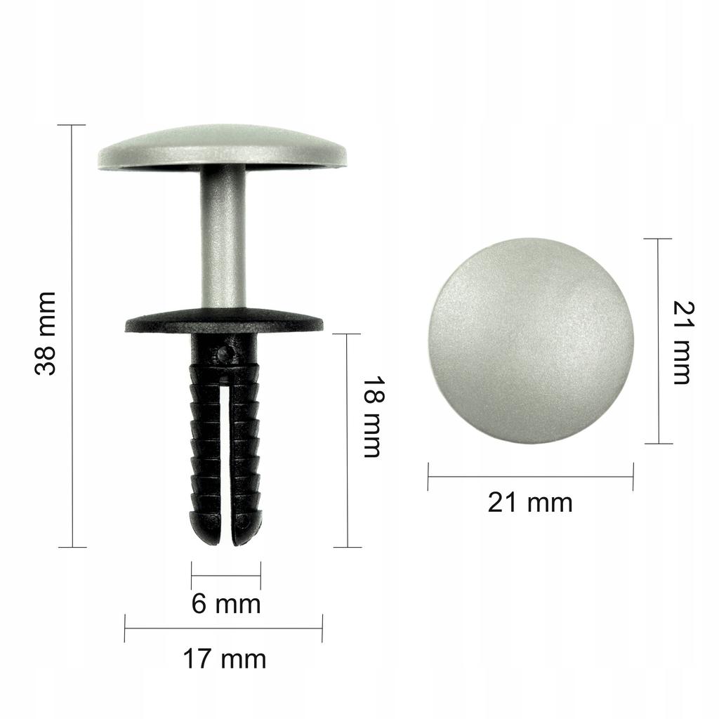 1X Spinka Kołek Rozporowy Tapicerki Uniwersalny 6 Mm
