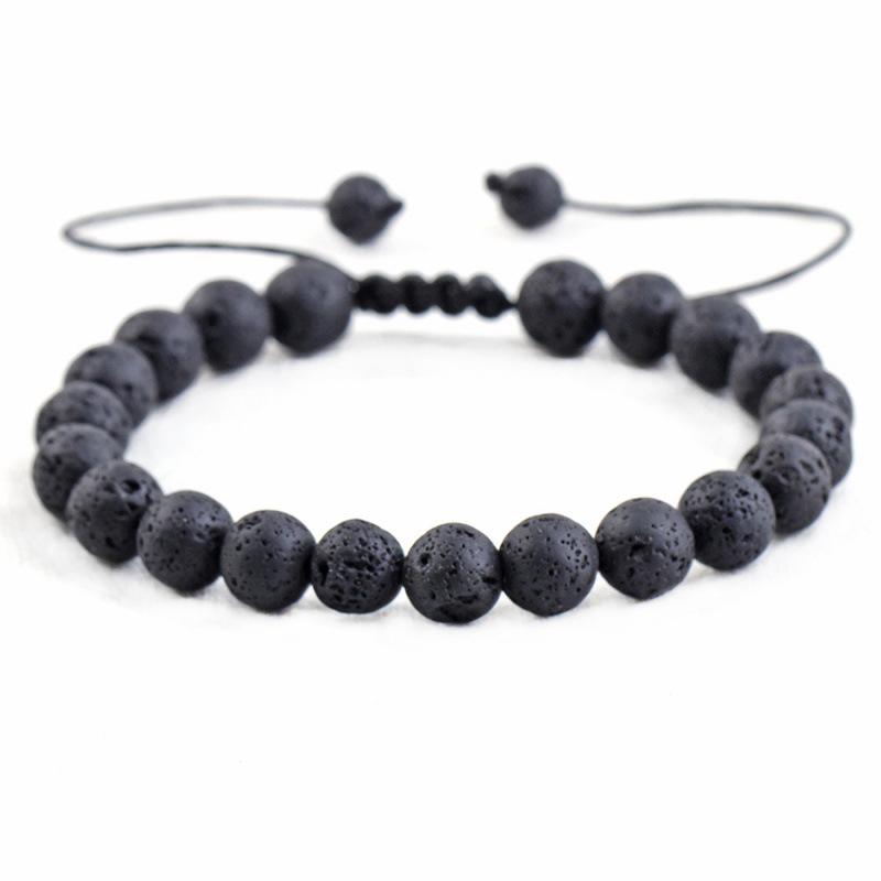 Регулируемый браслет из вулканического камня 8 мм - Европейский и американский стиль