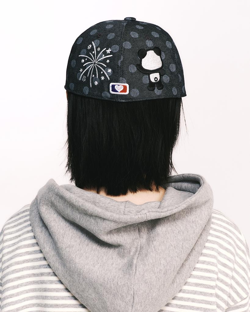 THEMUSEUMVISITOR Panda Embroidery Cap (Black Dot)