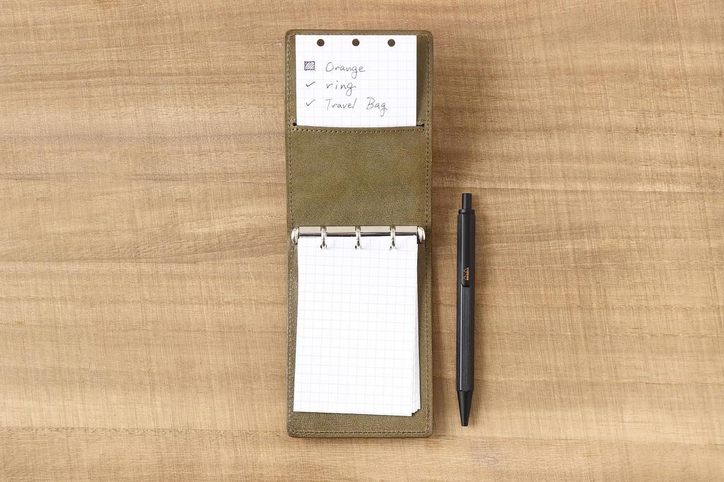 RHODIA Mini System Organizer x 8 Ring Diameter 11 Chic Khaki cf11ogz01kh 3-Hole (11 cm, mm, Cowhide)