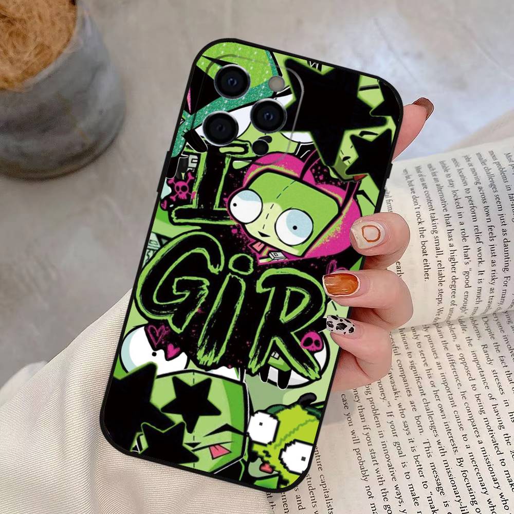 

Madness Invader Z-Zim Gir Phone Case For iPhone 17,16,15,14,13,12,11 Plus,Pro Max,XS,Soft Silicone Black Cover iPhone11ProMax