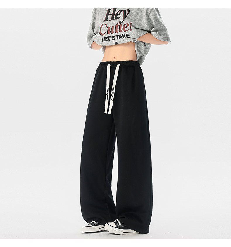 8XL-M Extra Large Autumn Drapey Casual Men's Loose Straight-Leg Floor-Length Trousers - K937P40